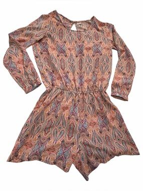 Jacqueline de Yong long-sleeve paisley romper,Size 36 EU-Size Small US